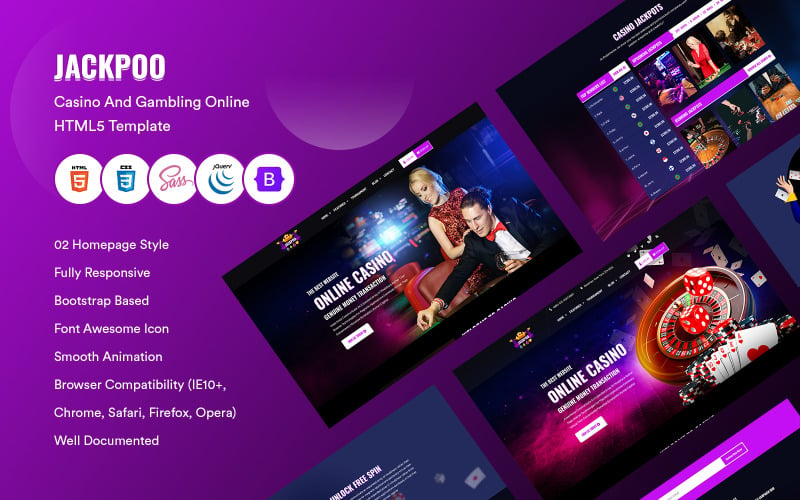 Jackpoo - Casino and Gambling HTML Template Website Template