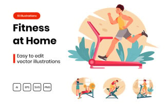 M318_Fitness at home Illustrations