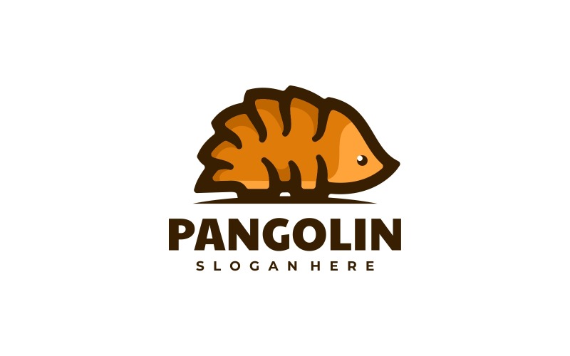 Pangolin Simple Mascot Logo Logo Template