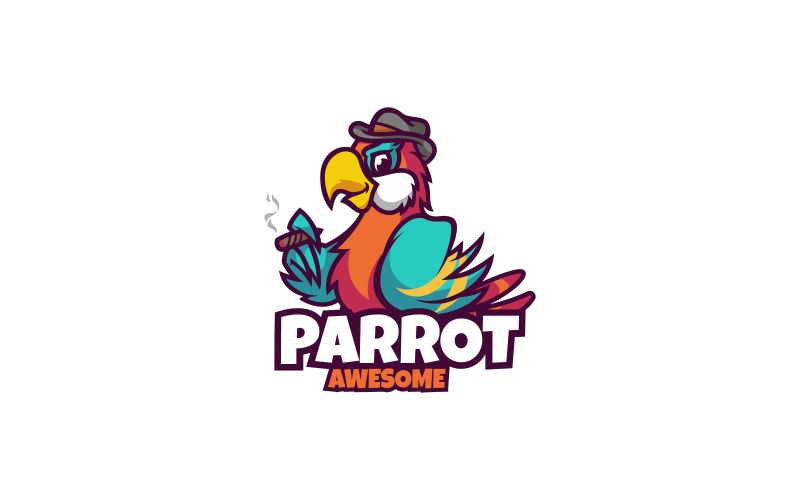 Parrot Color Mascot Logo Style Logo Template