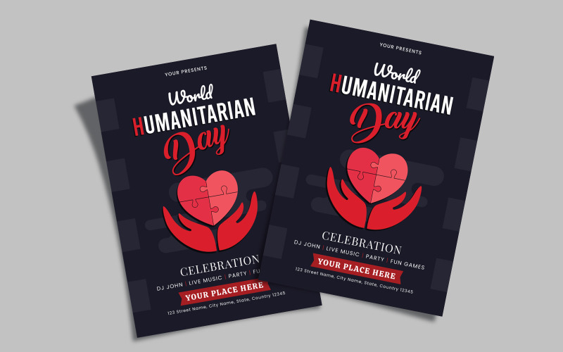 World Humanitarian Day Flyer Corporate Identity
