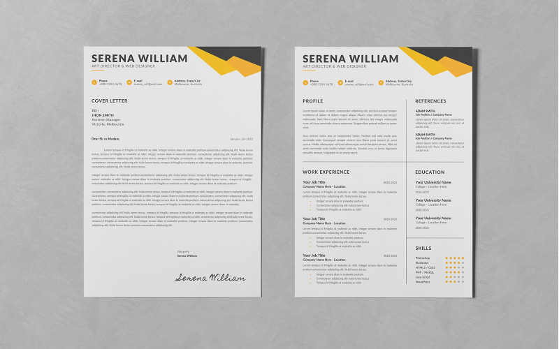 Minimalist Resume CV Templates Corporate Identity