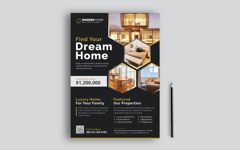 Modern Home Sale Real Estate Property Realtor Flyer Template Corporate Identity