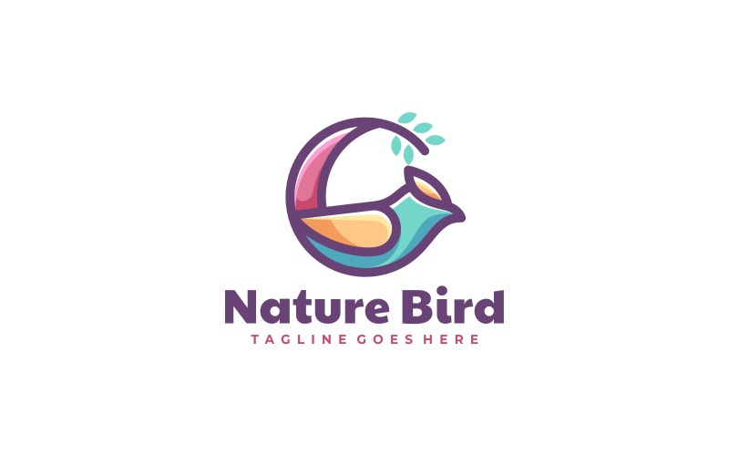 Nature Bird Color Mascot Logo Style Logo Template