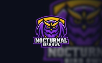 Nocturnal Bird Owl E-Sports Logo
