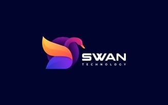 Vector Swan Colorful Logo Style