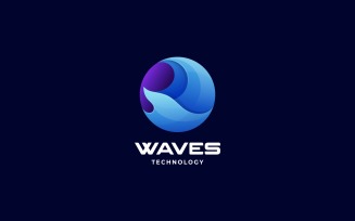 Waves Gradient Logo Template