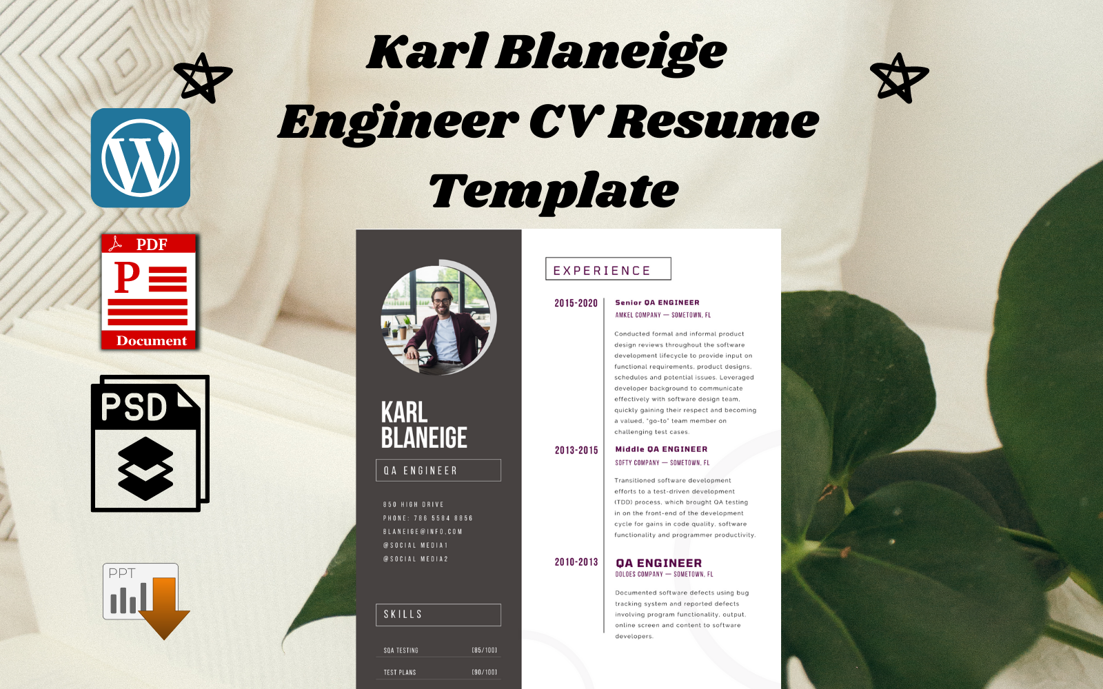 Karl Blaneige  Engineer CV Resume  Template
