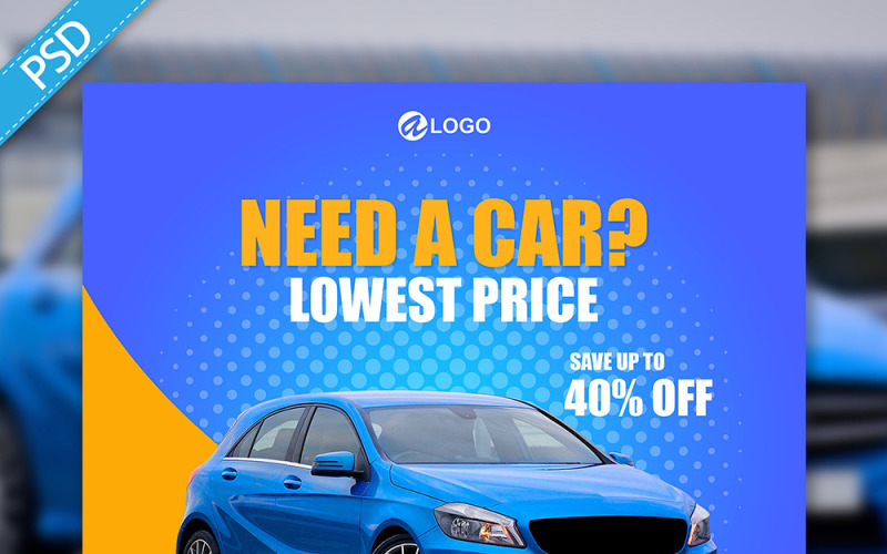 Car Company Advertisement Post Template Social Media