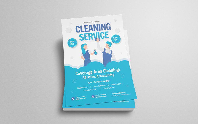 Cleaning Service Flyer Template Corporate Identity