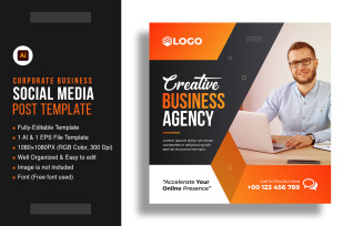 Creative Business Agency Social Media Post And Instagram Post Web Banner