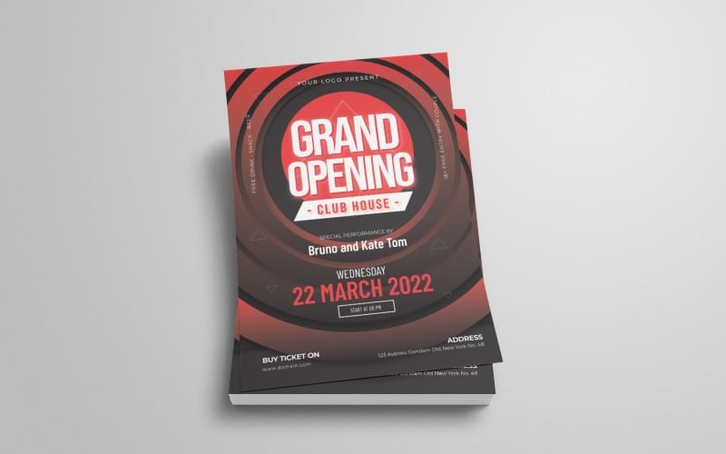 Grand Opening Flyer Template Corporate Identity