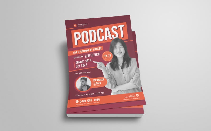 Podcast Talk Flyer Template Corporate Identity