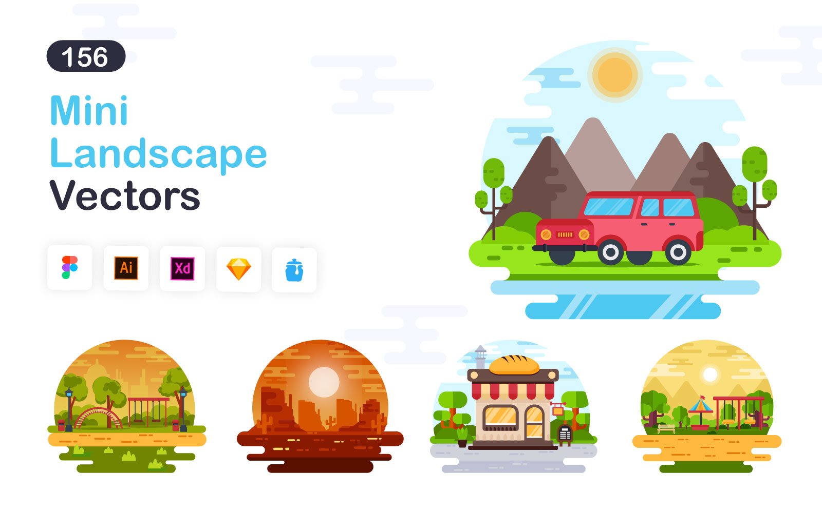 Template #225603 Illustrations Landscape Webdesign Template - Logo template Preview