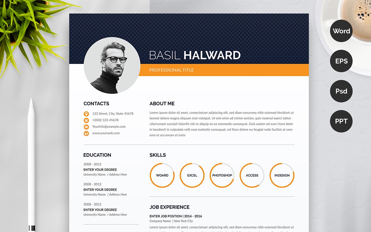 Template #225688 Resume Cover Webdesign Template - Logo template Preview