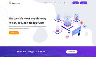 Currency - Cryptocurrency Landing Page Template
