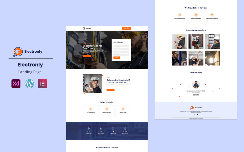 Electronly Ready to use Elementor Landing Page Template Elementor Kit