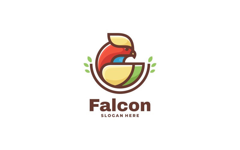Falcon Simple Mascot Logo Logo Template