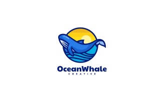 Ocean Whale Simple Logo Style