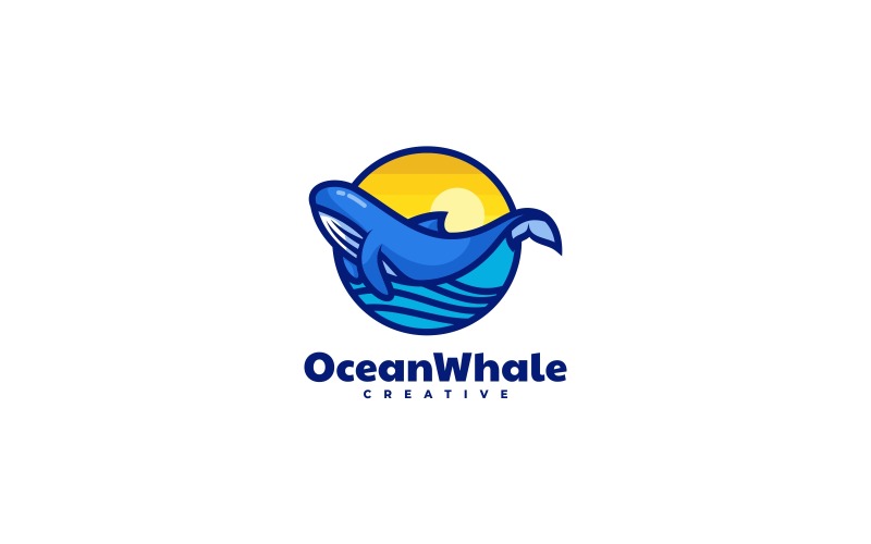 Ocean Whale Simple Logo Style Logo Template