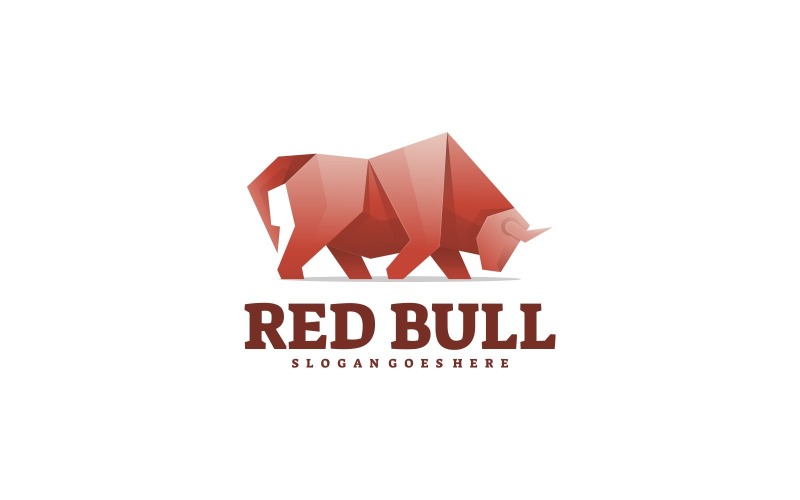 Red Bull Low Poly Logo Style Logo Template