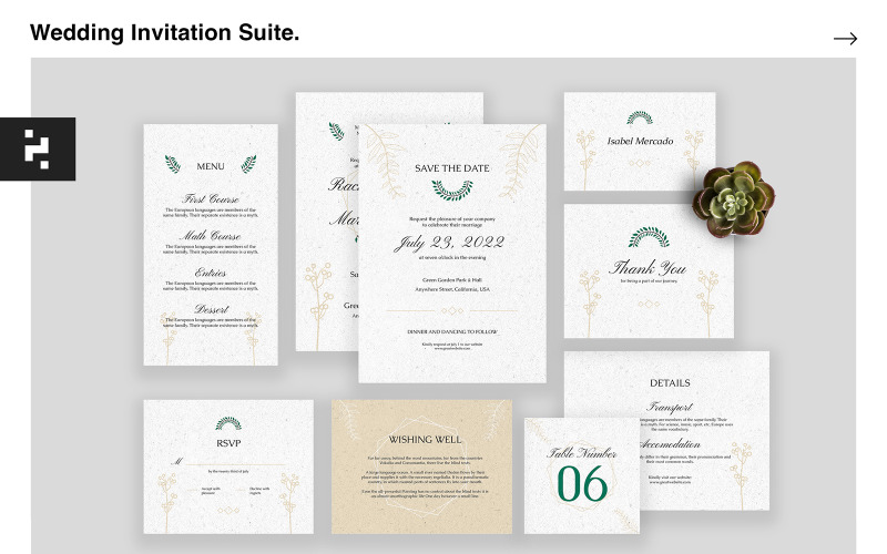 Wedding Invitation Suite Template Corporate Identity