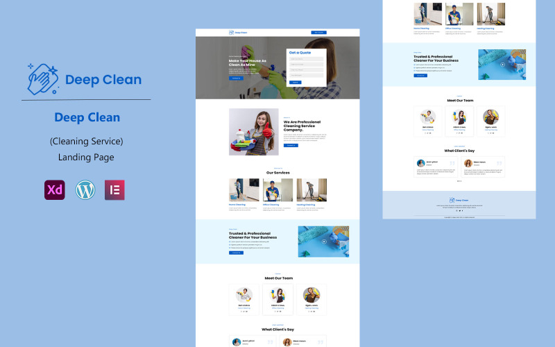 Deep Clean Ready to Use Elementor Landing Page Template Elementor Kit