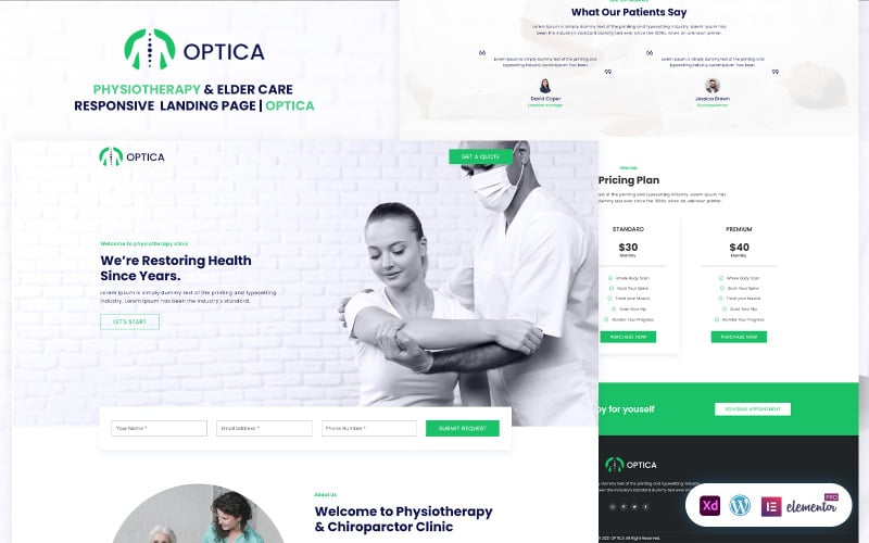 Optica - Medical Services Ready to use Elementor Template Elementor Kit