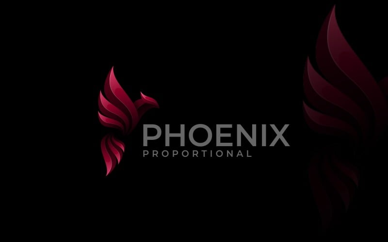 Dark Phoenix Gradient Logo Logo Template