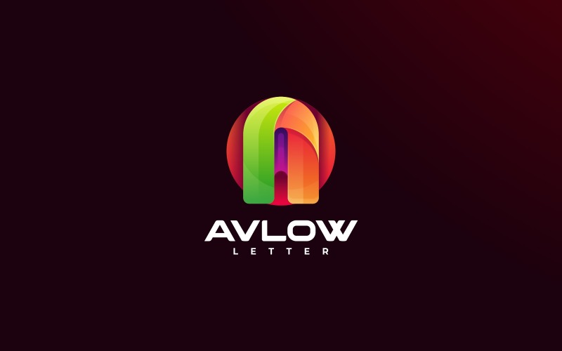 Letter A Flow Gradient Colorful Logo Logo Template
