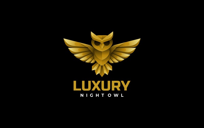 Luxury Night Owl Gradient Logo Logo Template