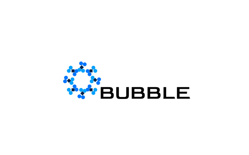 Pixel Bubble Circle Tech Logo Logo Template