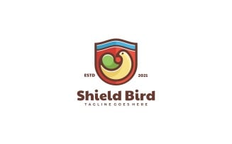 Shield Bird Mascot Logo Style