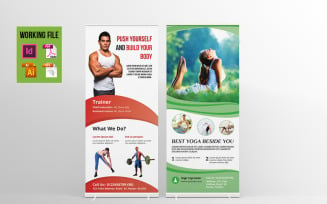 Fitness & Yoga Center Rollup Corporate Identity Template