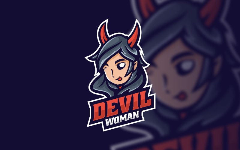 Devil Woman Sport and E-Sports Logo Logo Template