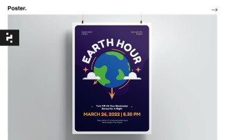 Earth Hour Poster Template