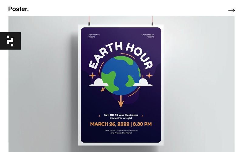 Earth Hour Poster Template Corporate Identity