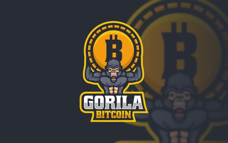 Gorilla Bitcoin E-Sports Logo Logo Template