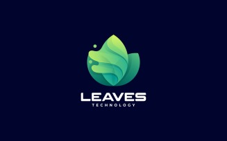 Leaves Gradient Color Logo Style