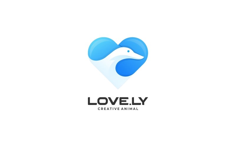 Lovely Duck Gradient Logo Logo Template