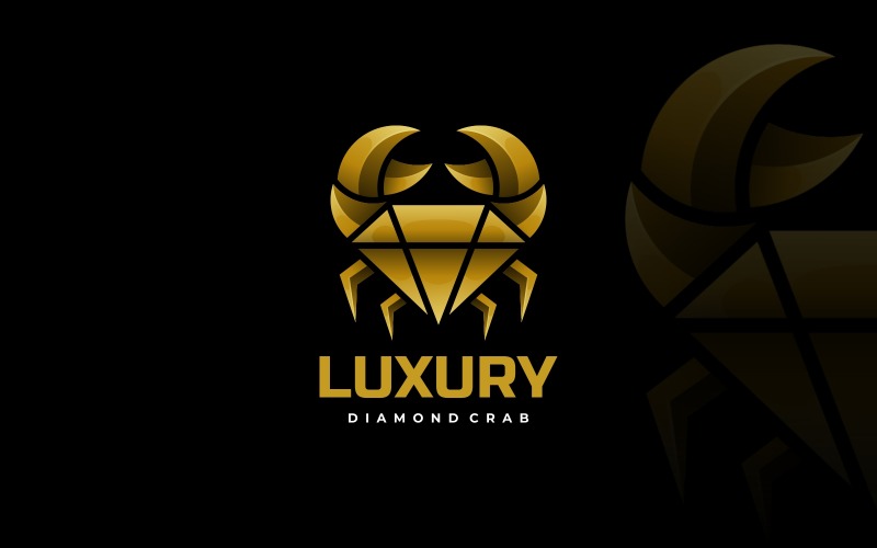 Luxury Diamond Crab Gradient Logo Logo Template
