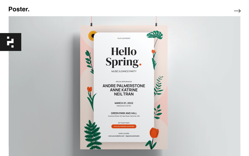 Spring Party Poster Kit Template Corporate Identity