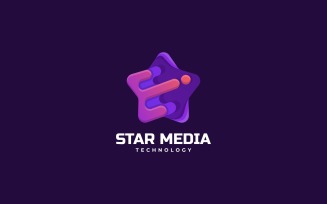 Star Media Gradient Logo Style