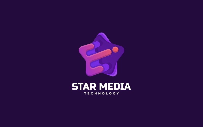 Star Media Gradient Logo Style Logo Template
