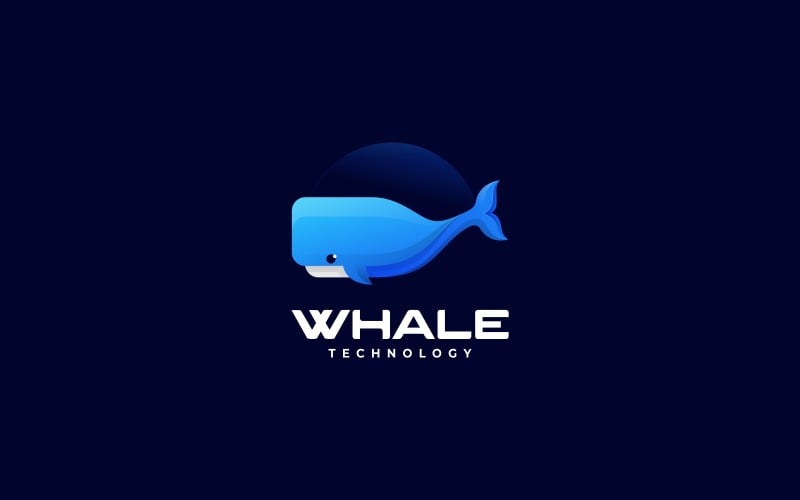 Whale Gradient Color Logo Logo Template