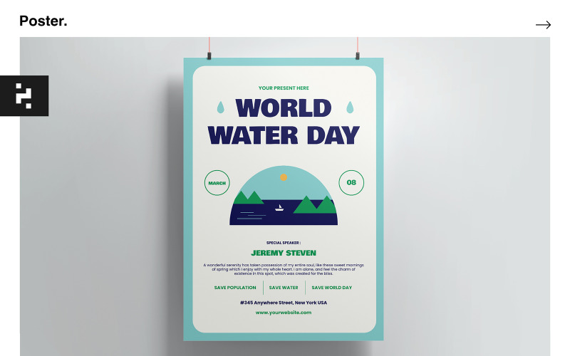 World Water Day Poster Template Corporate Identity