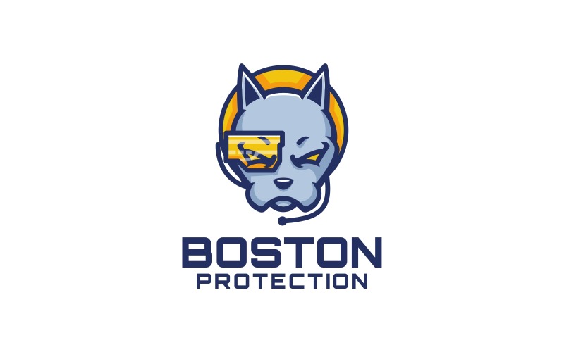Boston Protection Simple Logo Logo Template