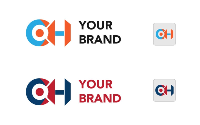 C H or H C Logo Design Vector Logo Template