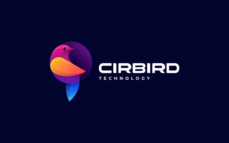 Circle Dove Bird Colorful Logo Logo Template