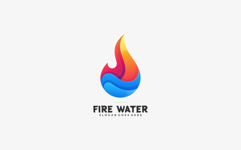 Fire Water Colorful Logo Style Logo Template